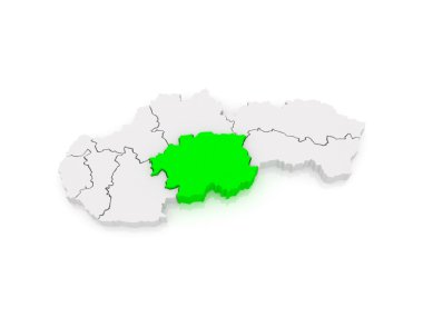 banska bystrica bölge haritası. Slovakya.