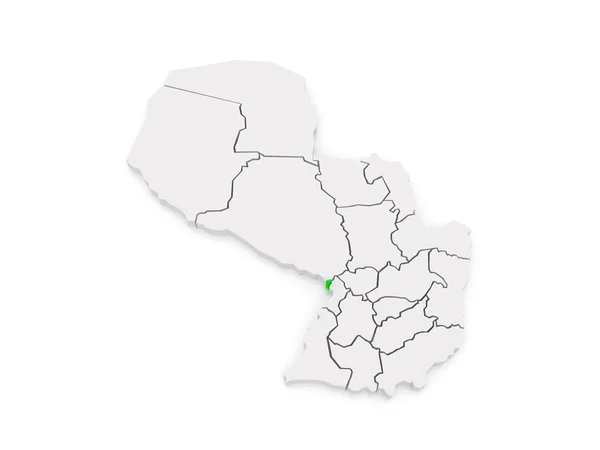 Mapa de Municipio Metropolitano Asunción. Paraguay . — Foto de Stock