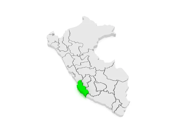Mapa de Ica. Peru . — Fotografia de Stock