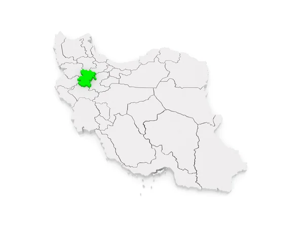 Kaart van hamadan. Iran. — Stockfoto