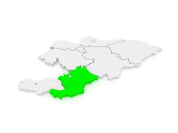 Mapa de Osh oblast. Kirguistán . — Foto de Stock