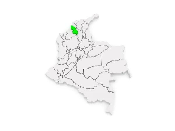 Map of Sucre. Colombia. — Stock Photo, Image