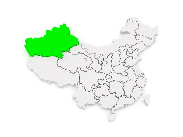 Mapa de Xinjiang Uygur. China. . — Foto de Stock