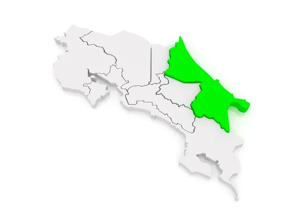 Mapa de Limon. Costa Rica . — Foto de Stock