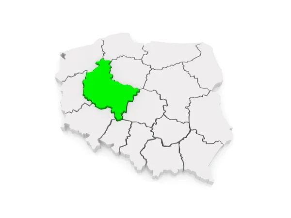 Mappa di Wielkopolska. Polonia . — Foto Stock