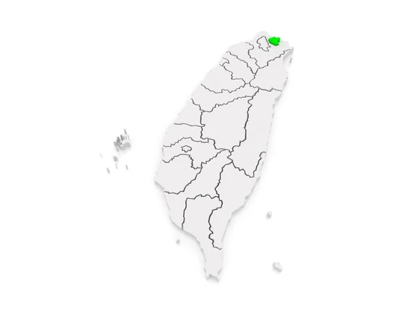 Keelung şehir haritası. Tayvan. — Stok fotoğraf