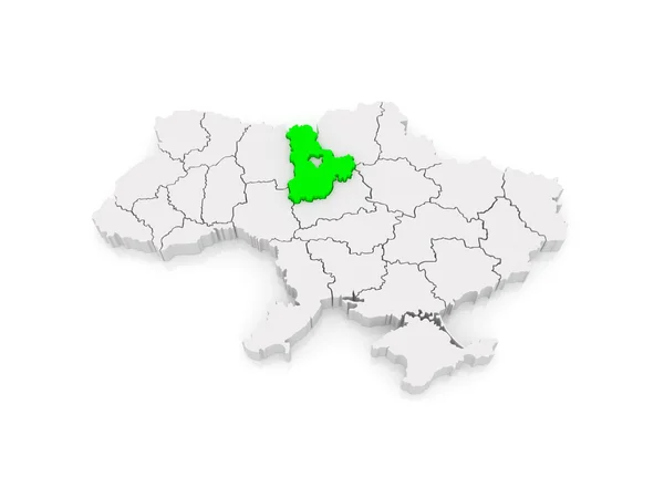 Map of Kiev region. Ukraine. — Stock Photo, Image