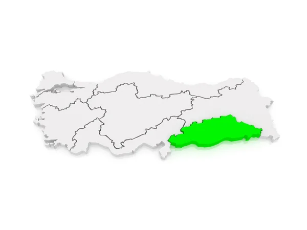 Karta över sydöstra Anatolien. Turkiet. — Stockfoto