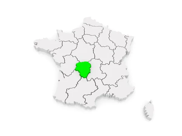 Mapa de Limousin. França . — Fotografia de Stock