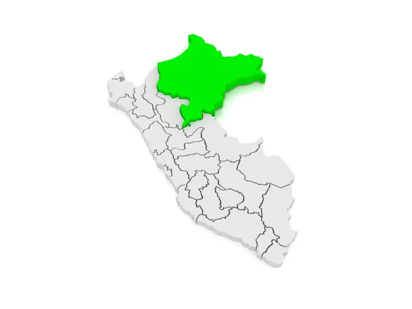 Mapa de Loreto. Peru . — Fotografia de Stock
