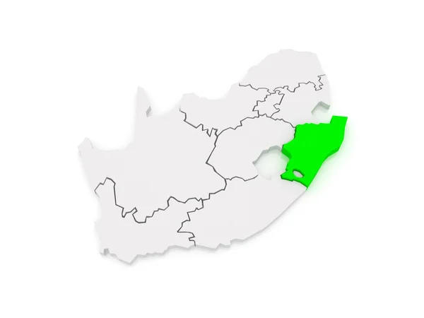 Mapa prowincji kwazulu-natal (pietermaritzburg). Republika Południowej Afryki. — Zdjęcie stockowe