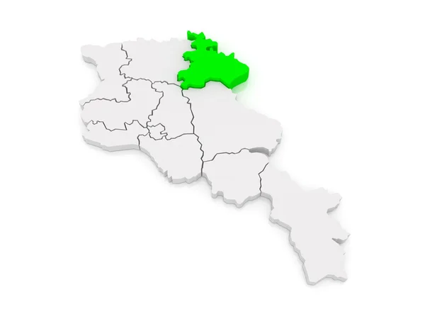 Tavush 地图。亚美尼亚. — 图库照片
