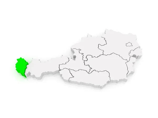 Mapa regionu vorarlberg. Rakousko. — Stock fotografie