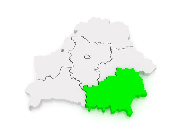 Mapa regionu Homel. Białoruś. — Zdjęcie stockowe