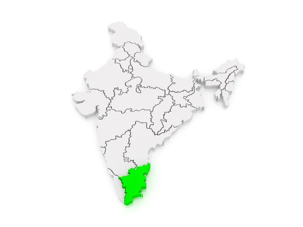 Map of Tamil Nadu. India. — Stock Photo, Image