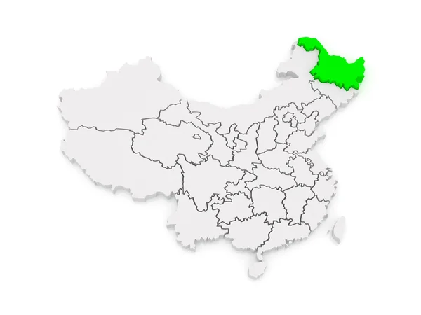 Mapa de Heilongjiang. China. . — Foto de Stock