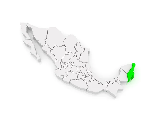 Mapa quintana roo. Meksyk. — Zdjęcie stockowe