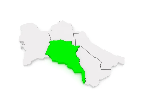 Karta över akhal velayat. Turkmenistan. — Stockfoto