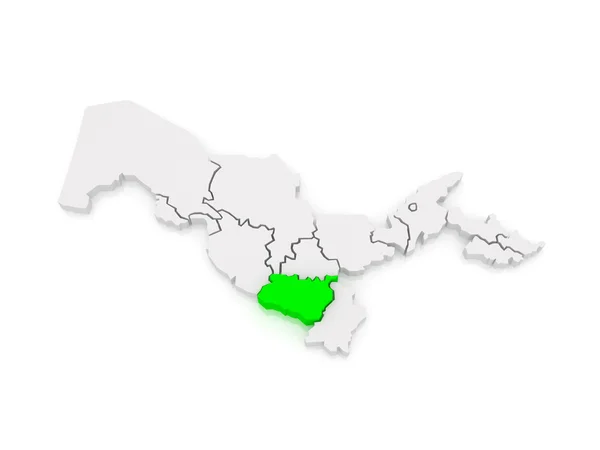 Mapa kashkadarya. Uzbekistán. — Stock fotografie