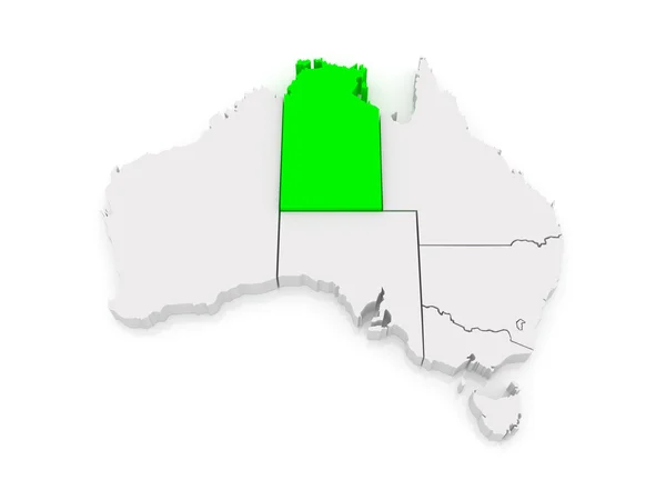Mapa severního území. Austrálie. — Stock fotografie