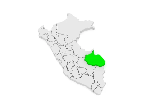 Mapa madre de dios. Peru. — Zdjęcie stockowe