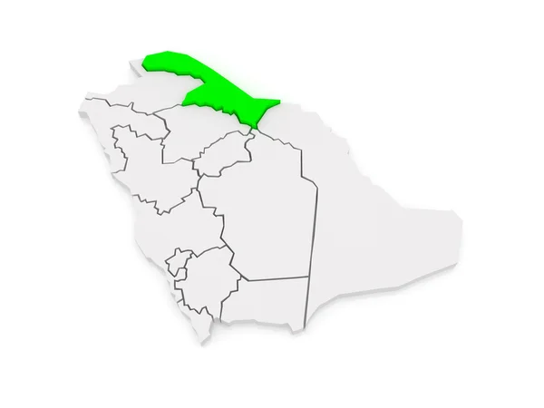 Map of El Al Hudud Northern Border. Saudi Arabia. — Stock Photo, Image