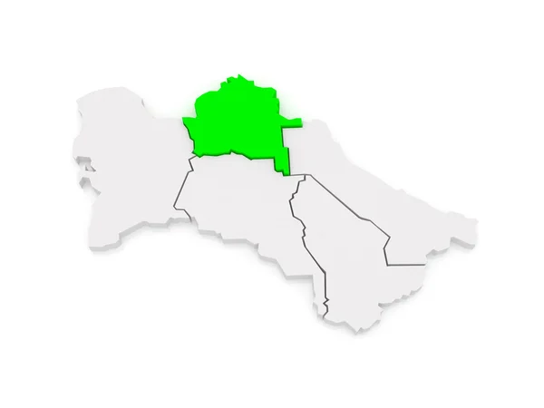 Dashoguz 地图。土库曼斯坦. — 图库照片