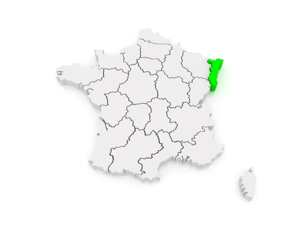 Karta över alsace. Frankrike. — Stockfoto