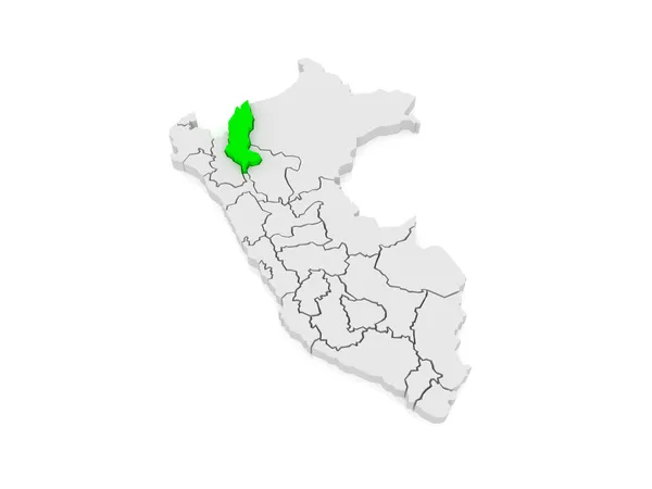 亚马孙州的地图。秘鲁. — Stockfoto