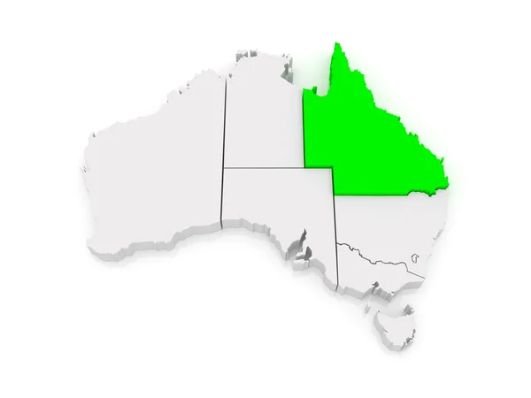 Mapa queensland. Austrálie. — Stock fotografie