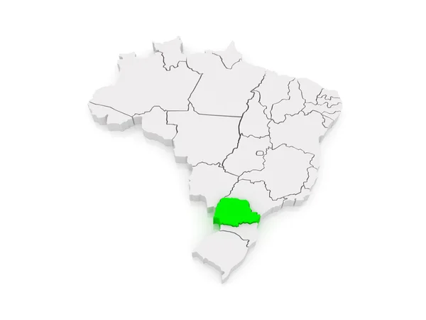 Parana Térkép. Brazília. — Stock Fotó