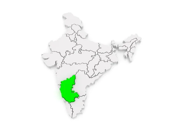Mapa de Karnataka. Índia . — Fotografia de Stock