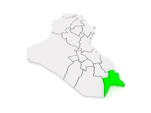 Map of Basra. Iraq. — Stock Photo, Image