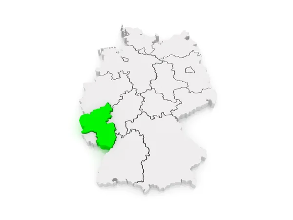 Mapa rheinland-pfalz. Německo. — Stock fotografie