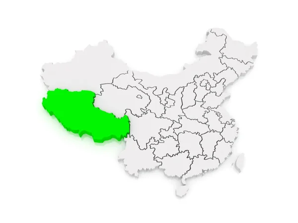 Карта Тибету. Китай. — стокове фото