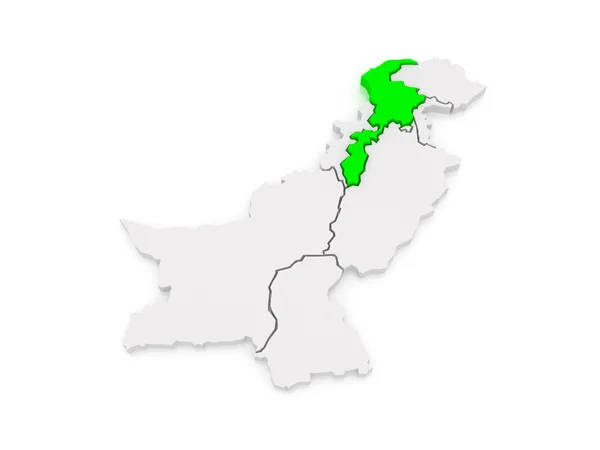 Map of Khyber Pakhtunkhwa. Pakistan. — Stock Photo, Image