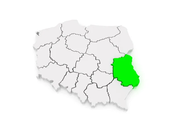 Mapa de Voivodato de Lublin. Polonia . —  Fotos de Stock
