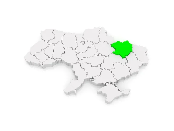Kharkov bölge haritası. Ukrayna. — Stok fotoğraf