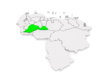 barinas Haritası. Venezuela.