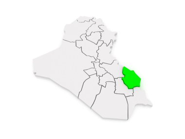 maysan Haritası. Irak.