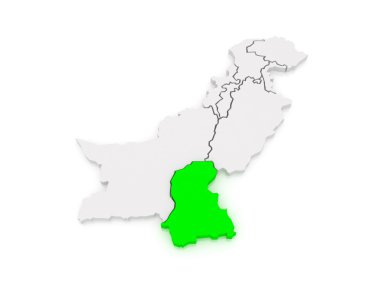 sindh Haritası. Pakistan.