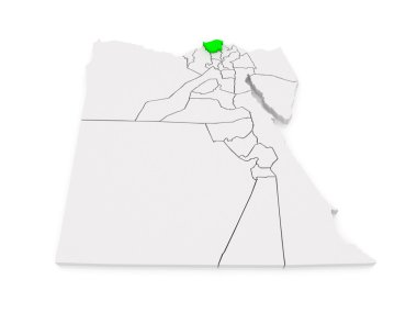 kafr el-Sheikh harita. Mısır.