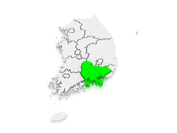 Kaart van gyeongsang. Zuid-korea. — Stockfoto