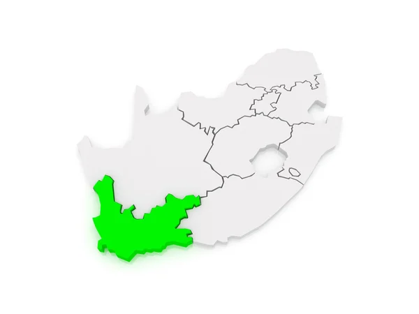 Mapa Prowincji Przylądkowej Zachodniej (cape town). Republika Południowej Afryki. — Zdjęcie stockowe