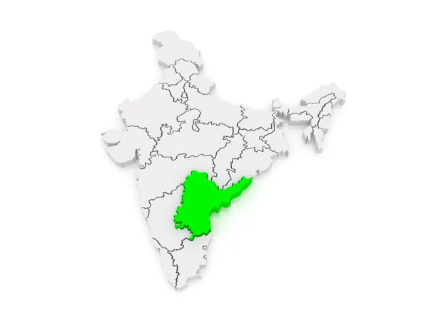 Mapa stanu andhra pradesh. Indie. — Zdjęcie stockowe