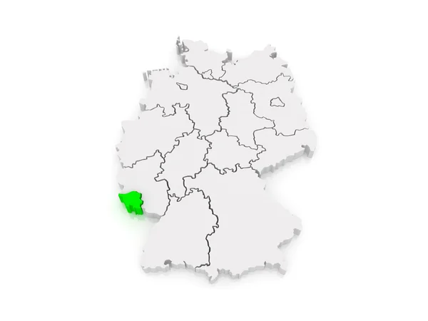 Mapa de Saarland. Alemanha . — Fotografia de Stock