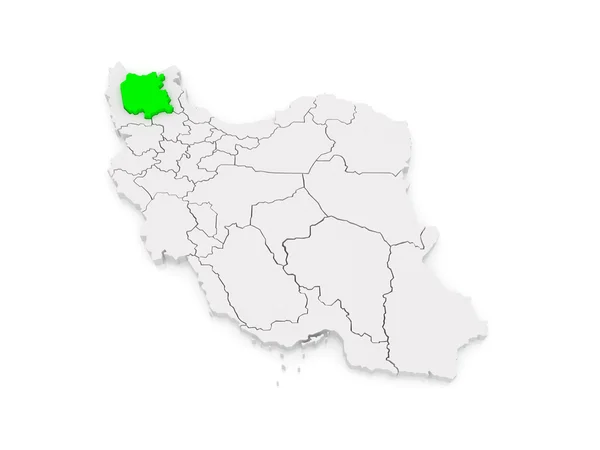 Mapa Východní Ázerbájdžán. Írán. — Stock fotografie
