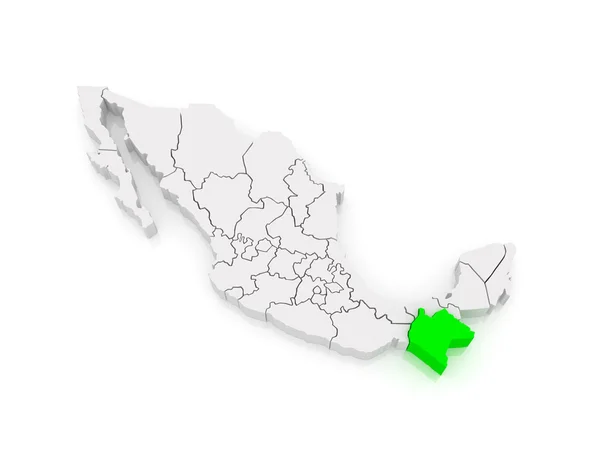 チアパス州の地図。メキシコ. — ストック写真