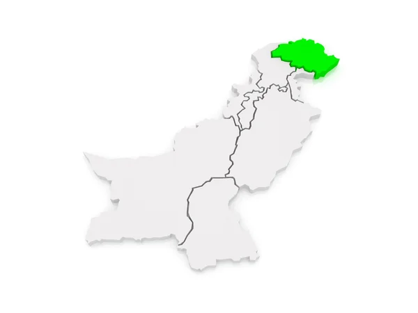 Map of Gilgit-Baltistan. Pakistan. — Stock Photo, Image