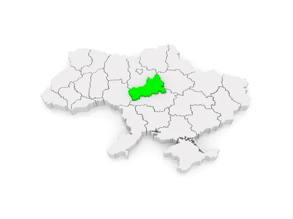 Map of Cherkasy region. Ukraine. — Stock Photo, Image